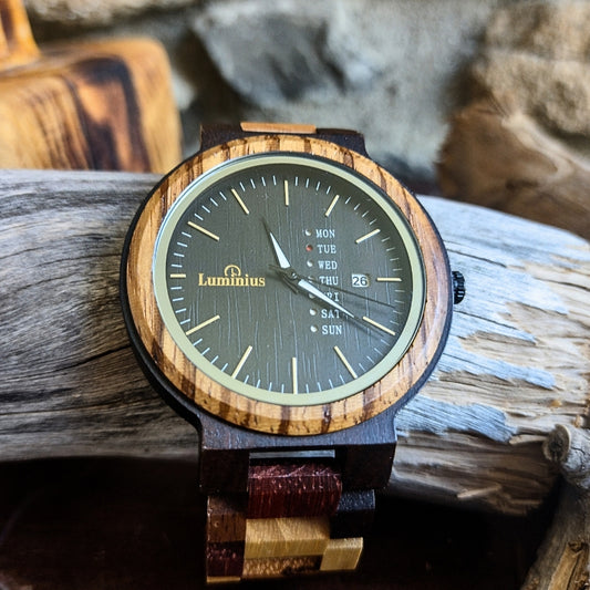 Saddler men's wooden watch