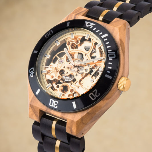 Wooden kinetic watch for men