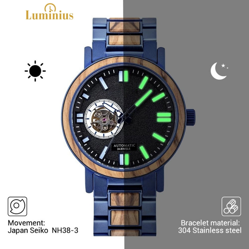 The Zebra Men's Wooden Watch