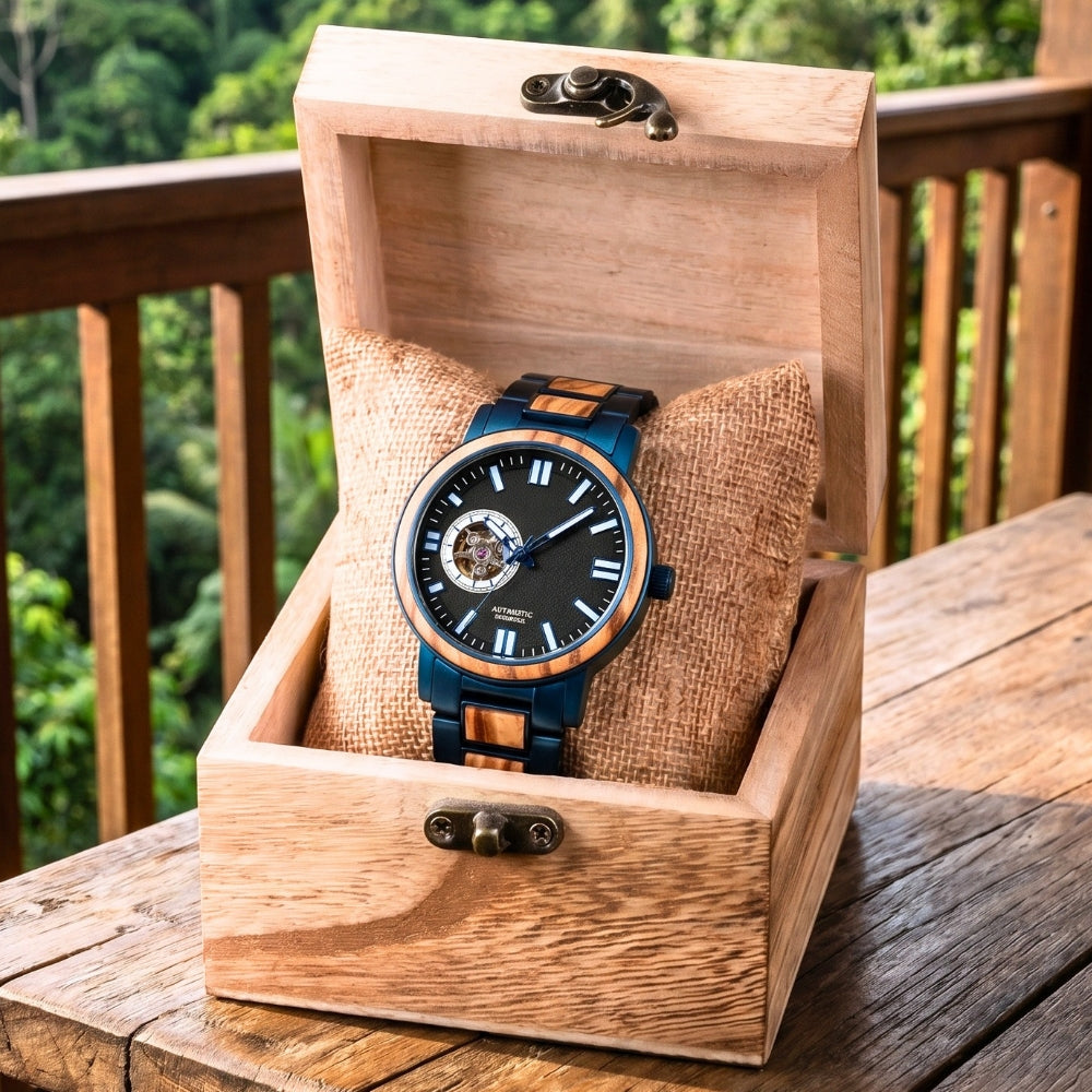 The Zebra Men's Wooden Watch