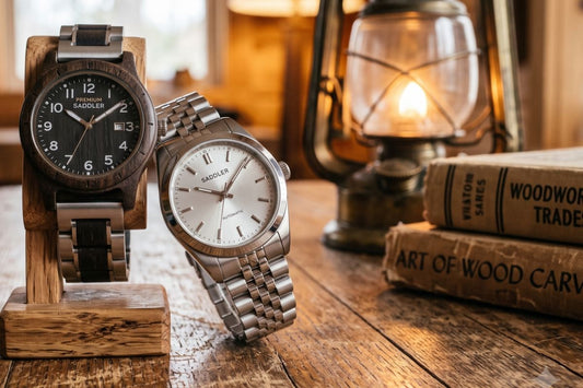 A comparison between wood watches and metal watches for comfort, durability, skin sensitivity and appearance.