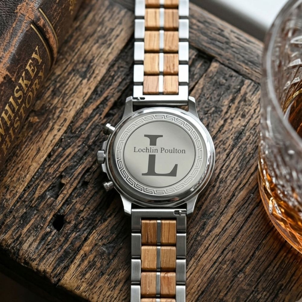 The Silver Oak Men's Wood Watch