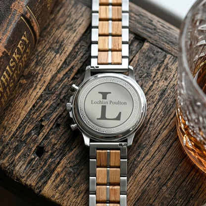 The Silver Oak Men's Wood Watch
