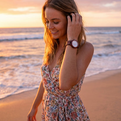 The Sunset Women's Wood Watch