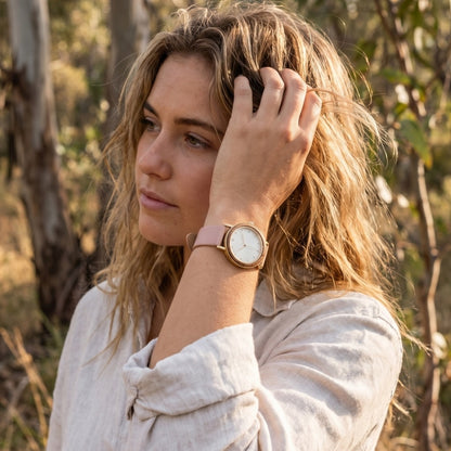 The Marshmallow Women's Wood Watch