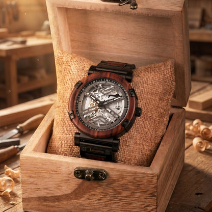 The La Rosa Men's Wood Watch