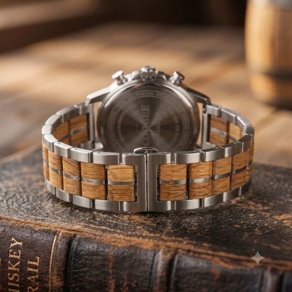 The Silver Oak Men's Wood Watch