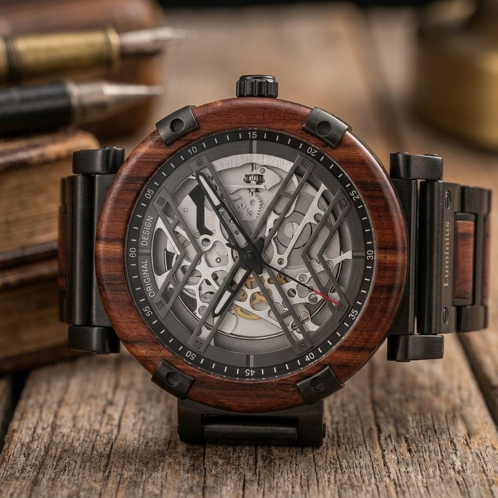The La Rosa Men's Wood Watch