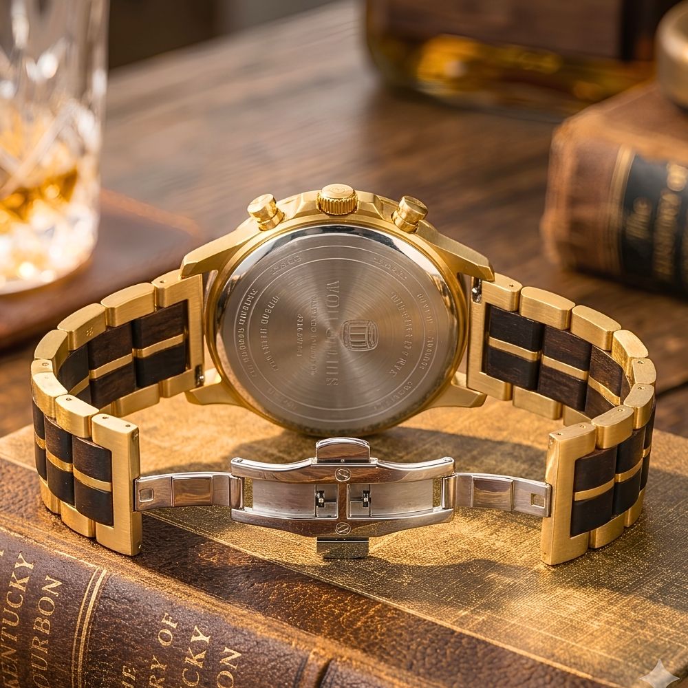 Gold Ebony Men's Wood Watch