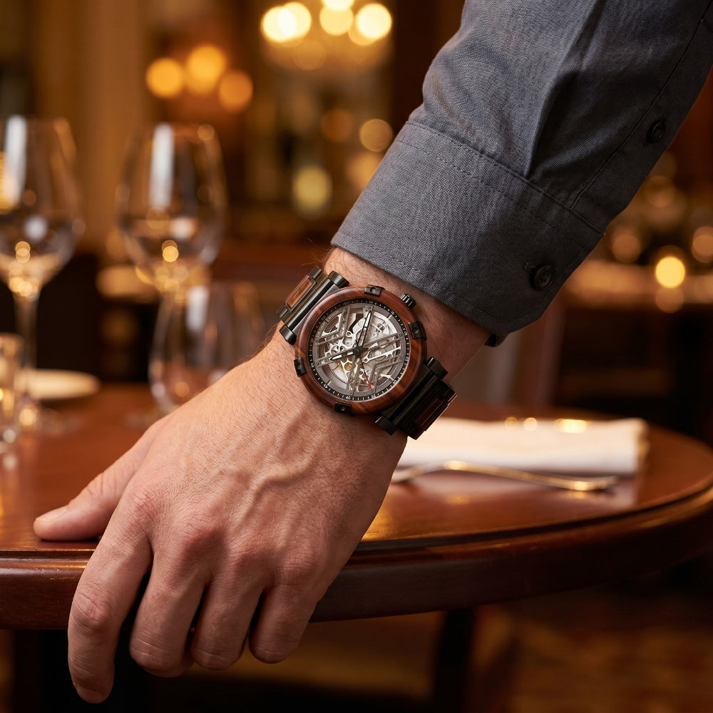 The La Rosa Men's Wood Watch