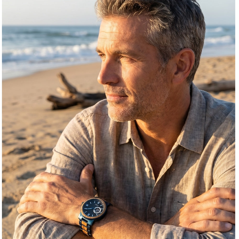 The Zebra Men's Wooden Watch